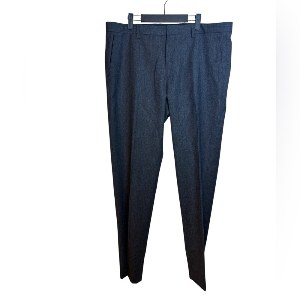 Theory Men’s Charcoal Gray Wool Pleated Tapered Dress Pants